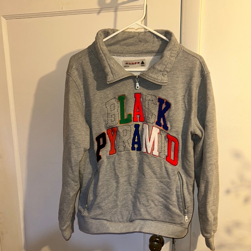 Gray Black Pyramid Pullover Sweatshirt